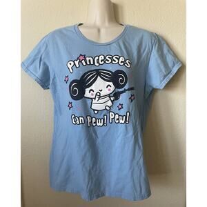 Star Wars Princesses Can Pew Pew Stars Graphic Shirt Sleeve T Shirt Top Size L
